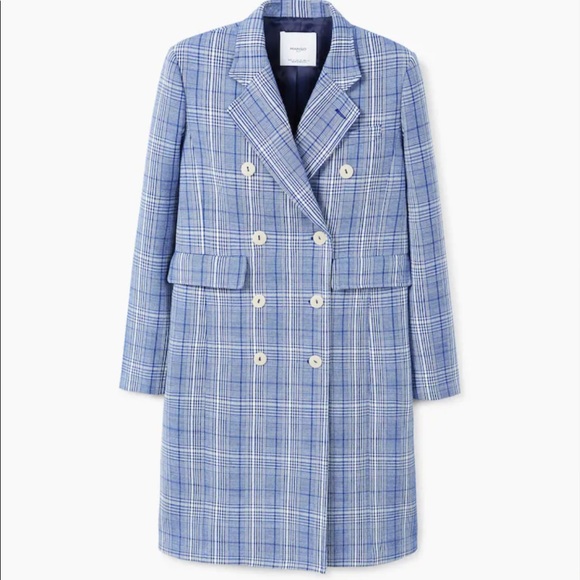 MANGO Checked Structured Coat - Picture 2 of 11
